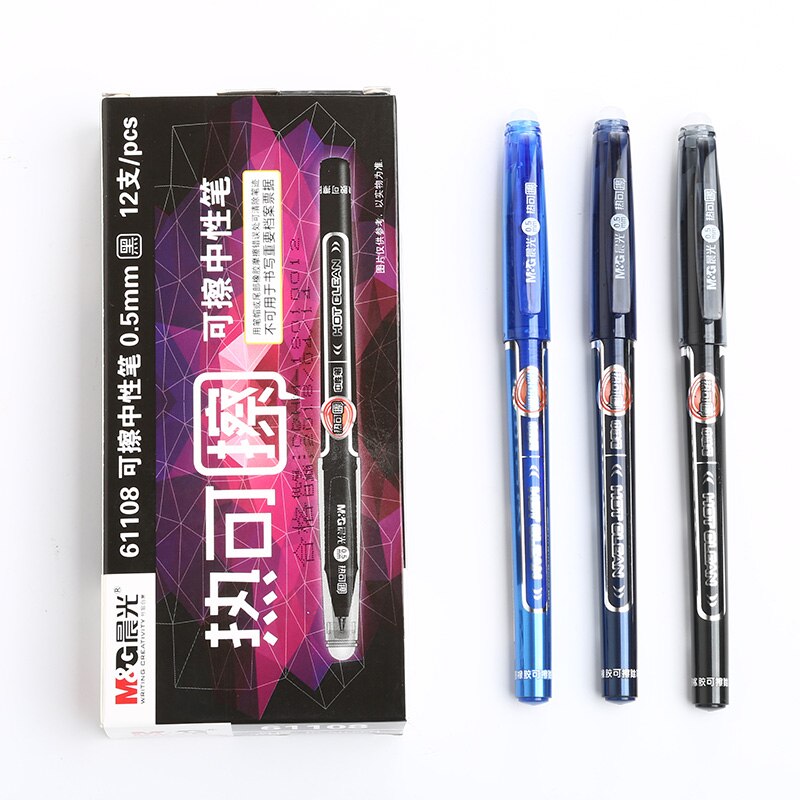 M & g sletbar gel pen 0.5mm sort kan modificeres til at tørre gel pen studerende skrivepenn af