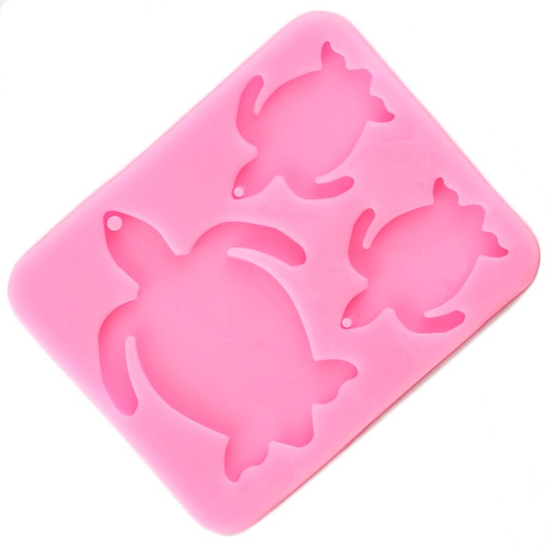 Shiny Schildpad Familie Sleutelhangers Siliconen Mal Diy Schildpad Moeder En Baby Sieraden Maken Polymeer Klei Mallen Epoxyhars Mal