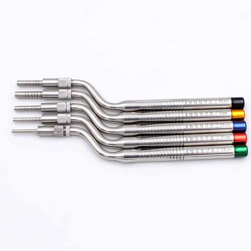 5PCS Dental Implant Osteotome Instruments Dentistry Tooth Extraction Tool Maxillary Sinus Lift Bended Straight ( Concave Tips): A