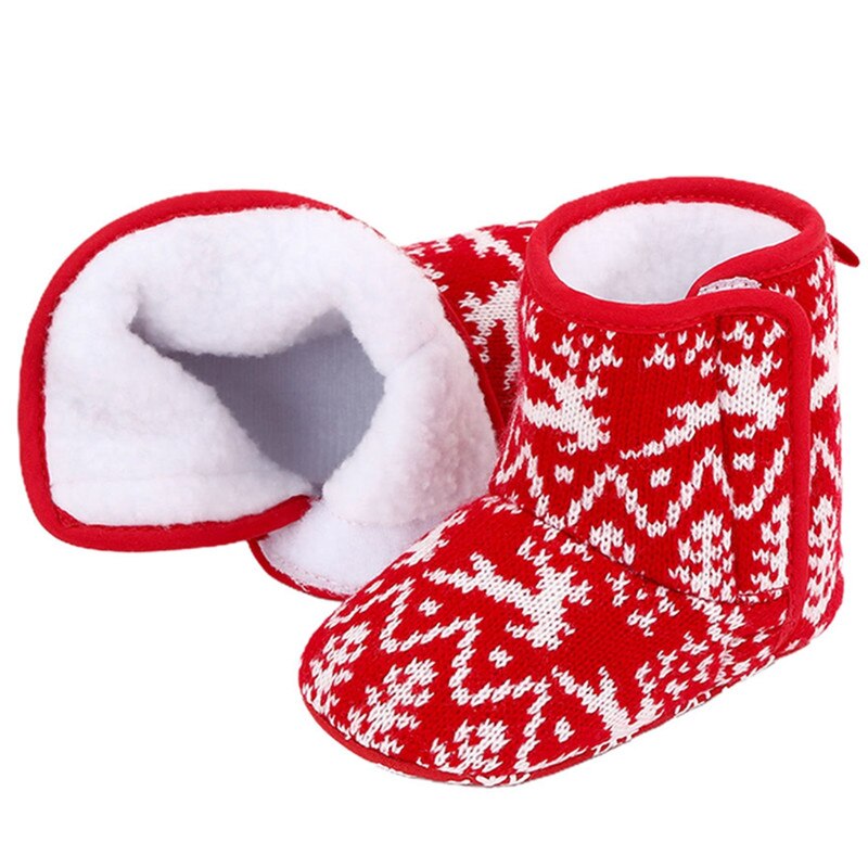 Winter Baby Shoes Fashionable Anti-Slip Prewalker Christmas Comfortable Soft Soled-Shoes for Boys Girls