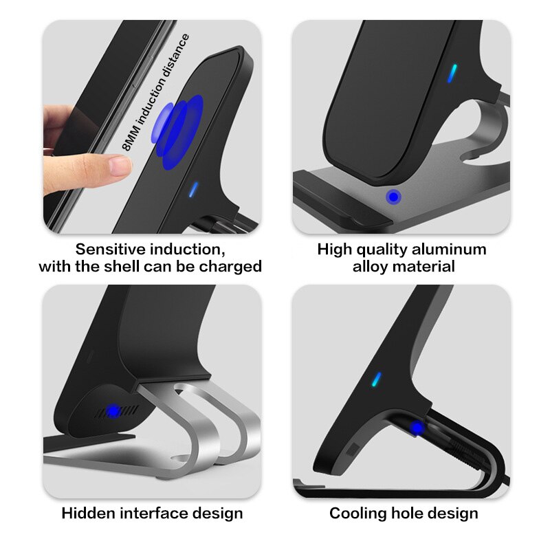 15w qi carregador sem fio suporte para iphone 11 pro xs xr xiaomi samsung s10 s10e estação de carregamento rápido carregadores do telefone móvel