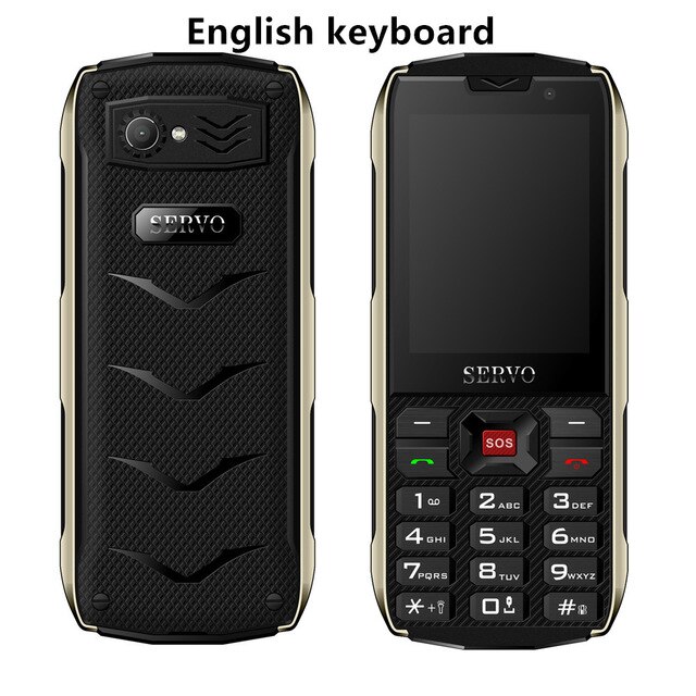 SERVO H8 Mobile Phone 2.8inch 4 SIM card 4 standby Bluetooth Flashlight GPRS 3000mAh Power Bank Phone Russian Language keyboard: Standard / Black English Key