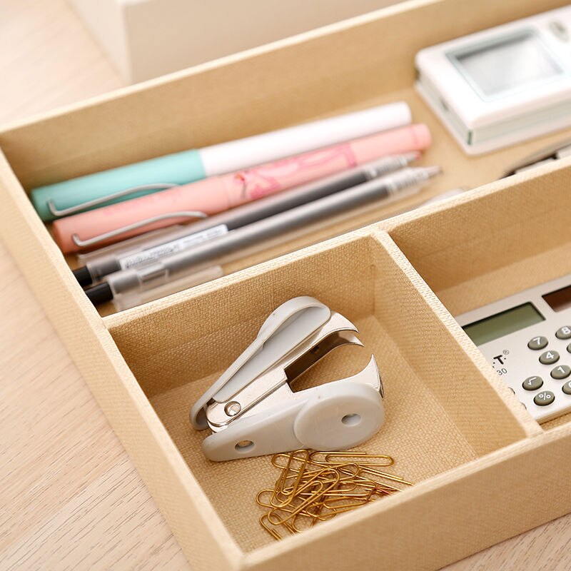 Paper Tray Office Storage Box Desktop Debris Compartment Remote Control Storage Box Solid Cardboard Shelf Desk Organizer Storage