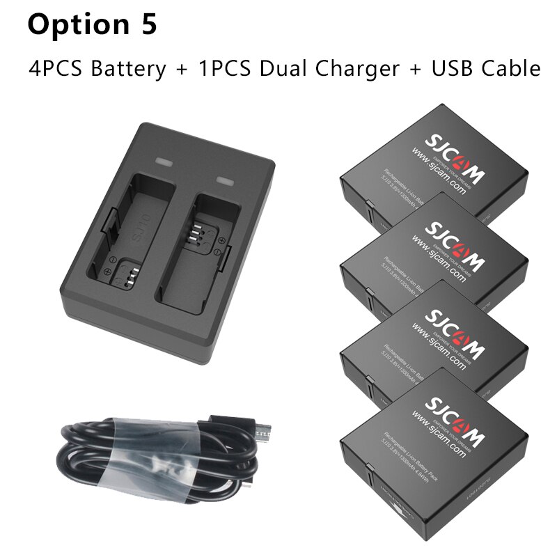 Sjcam SJ10 Pro Dual Charger 1300Mah Li-Ion Batterij Voor Sjcam SJ9 Strike SJ9 Serie SJ10 Pro SJ10X 4K actie Camera Accessoires: option 5