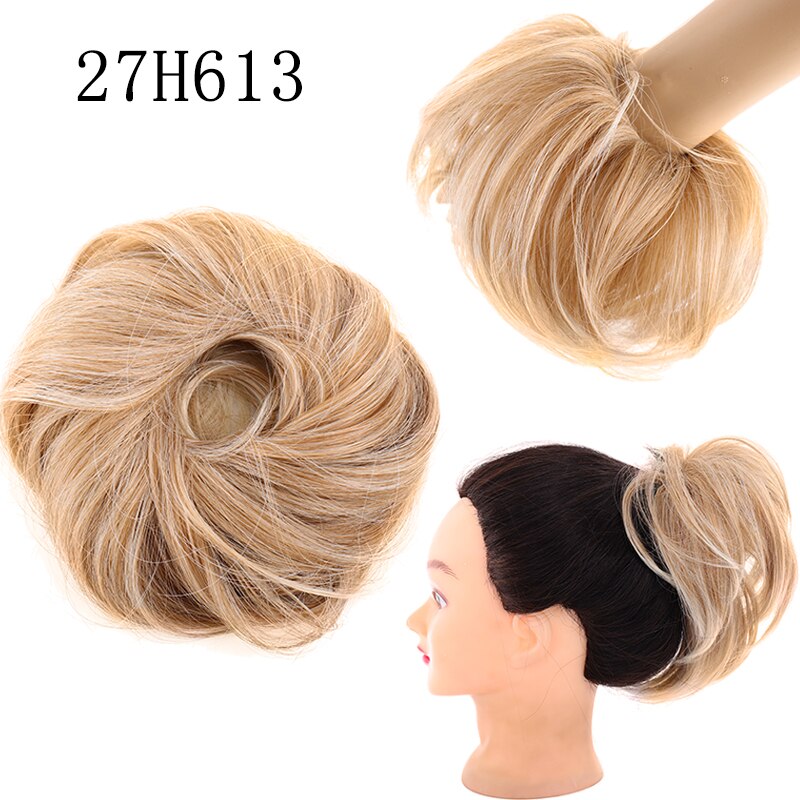 JINKAILI-Chignon à donuts souple élastique | Chignon synthétique en forme de toupet, chouchou enroulé pour Extension queue de cheval pour femmes: 1B/30HL
