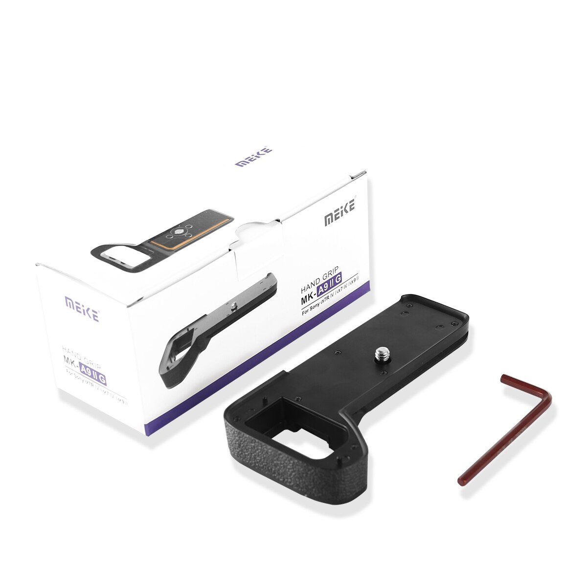 Meike MK-A9II poignée en alliage d'aluminium plaque de dégagement rapide L support pour Sony A7R IV / A7 IV / A9II caméras