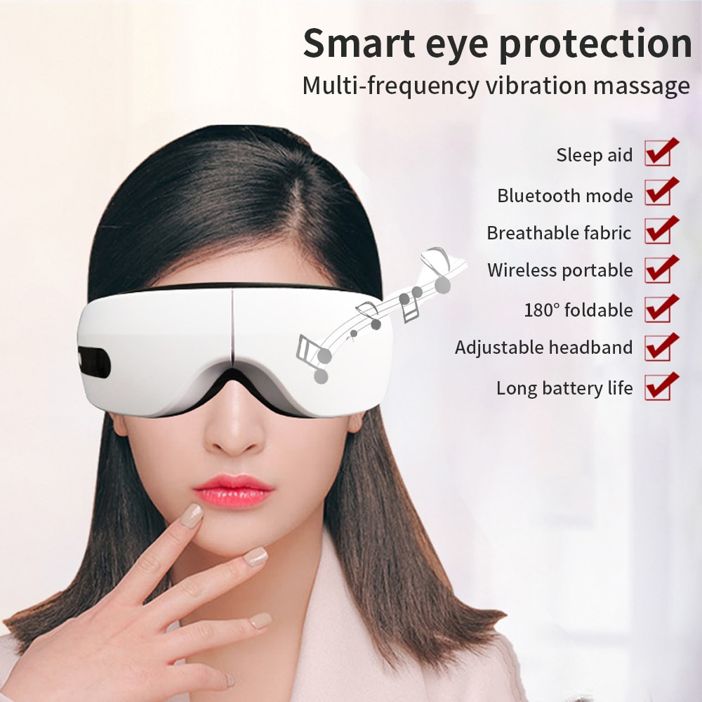 Elektrische Trillingen Bluetooth Eye Massager Eye Care Apparaat Rimpel Vermoeidheid Verlichten Trillingen Massage Compressanti Donkere Cirkel