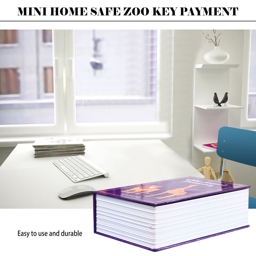 Safe Deposit Box Mini Home Storage Box Safe Cabinet Craft Book Password Key Box Insurance Box