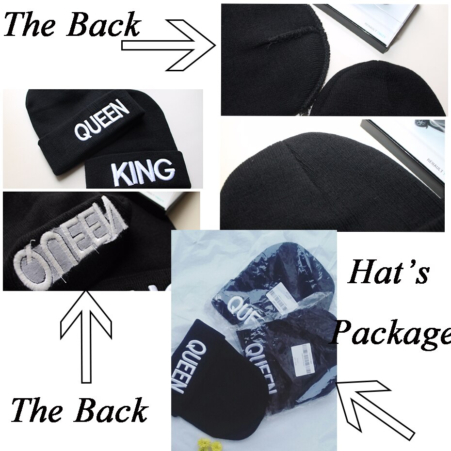 Bonnet en tricot pour couple, élastique, roi, reine, Bonnet de sport, pour hommes et femmes, hiver et automne