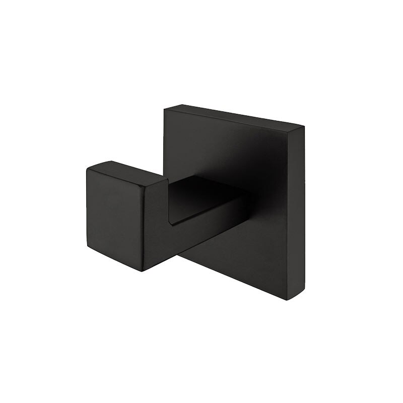Auswind sort firkantet hardware hardware sæt vægmonteret sort håndklædestativ kappe krog papirholder til badeværelse tilbehør sæt: Kappekrog