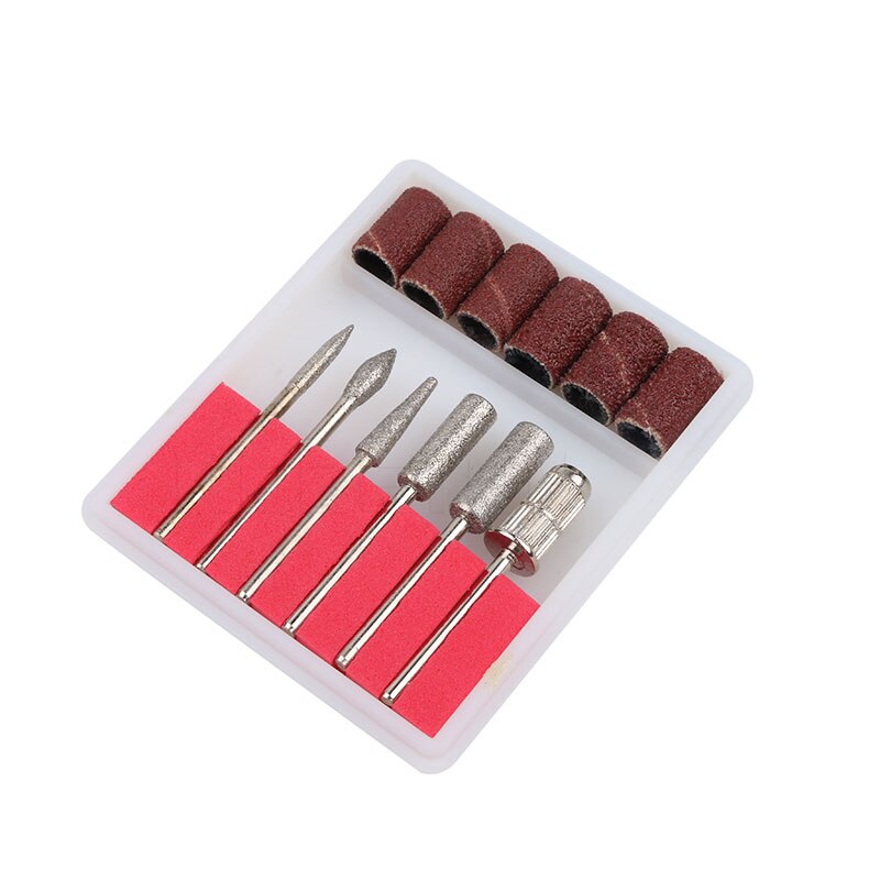 Professionele Elektrische Nagel Boor Machine Draagbare Pedicure 6 Bits Frezen Uv Led Koud Polish Remover Nail Art Manicure Tool: Nail Drill Bits