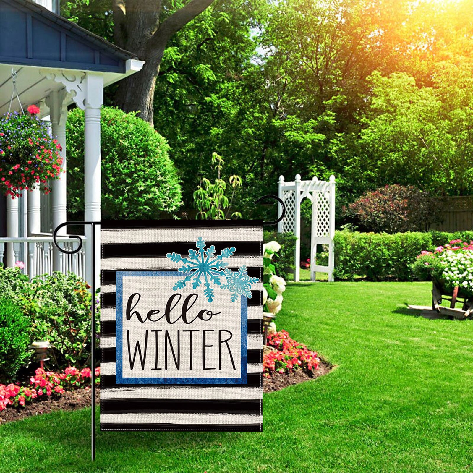 Outdoor Banner Flag Grommets Fade Resistant Outside Porch Garden Home Decor Banner Flag Grommets Fade Resistant Outside Porch