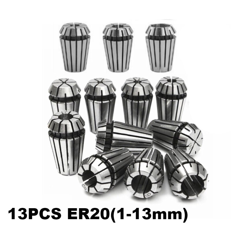 ER16 ER20 Router Collet Extension Rod Chucks Holder Adapter with Spring Collet Set Engraving Machine Extension Milling Cutter: 13Pcs ER20