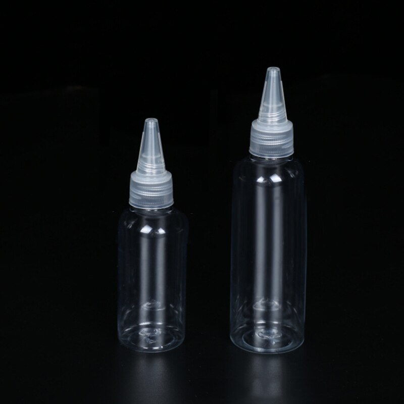 100ml Transparent Sharp-mouth Bottle Plastic Bottle Color Empty Paste Container Dye Bottle, Squeezable And Sub-bottled TXTB1