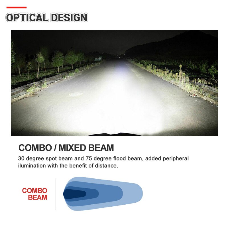 15 inch 300W Led Work Light Bar Tri-Row Combo Beam For 4x4 Offroad Cars Off road SUV ATV Tractor Boat Trucks Excavator 12V 24V