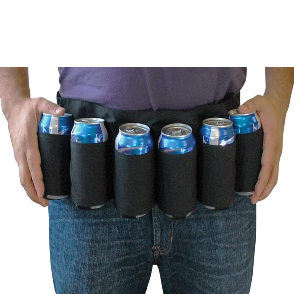 Fondina per cintura da birra, cinture porta bottiglie di bibita per birra, porta lattine, marsupio regolabile, può contenere 6 lattine, perfetto per le feste