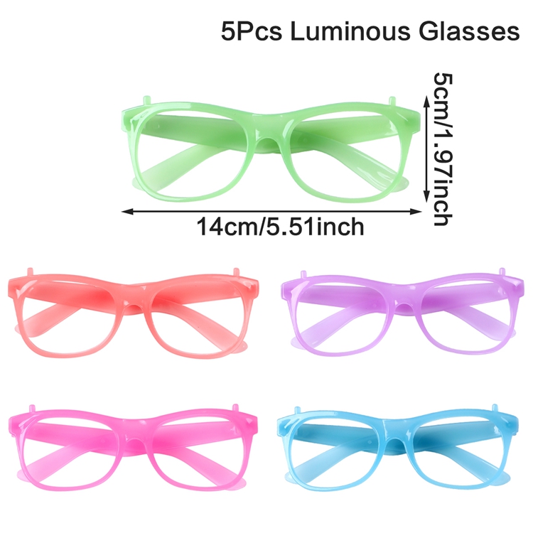 5 Stück leuchtende Gläser absorbieren Solarenergie, im Dunkeln leuchten, Party-Dekoration, Partyzubehör, Neon-Partygeschenke für Kinder und Erwachsene: Fluoreszenz Gelb