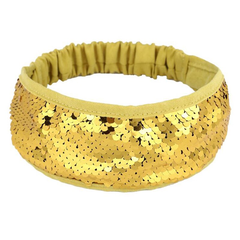 Lentejuelas sirena brillo lentejuelas deporte diademas para chicas antideslizante brillante pelo Hairband accesorios de estilo