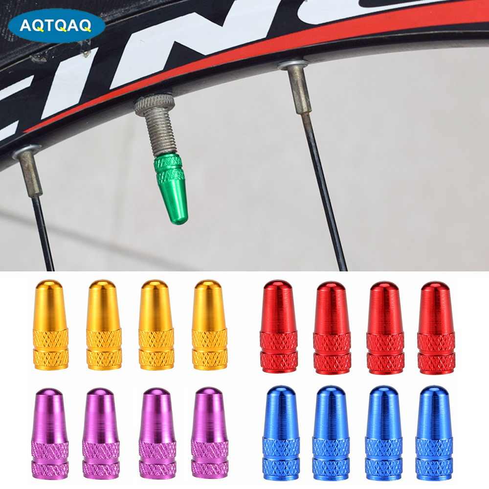 Bouchon de Valve de pneu de vélo couleur arc-en-ciel, bouchons en aluminium pour vannes, capuchon de Valve français, chapeau de pneu de vélo Presta, accessoires vtt, , 4 pièces/ensemble