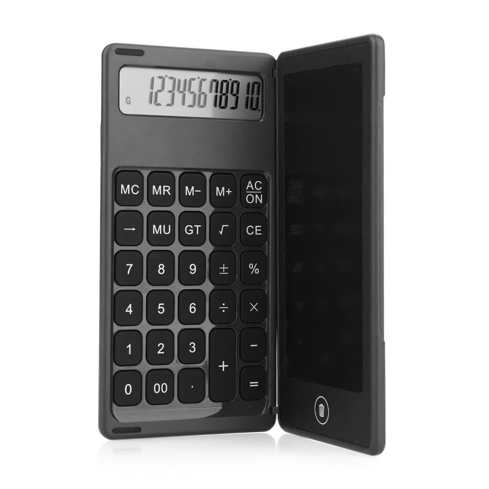 Electronic Calculator Convenient Folding LCD Calligraphy Drafting LCD Writing Tablet Kids Office Electronics Calculator: black