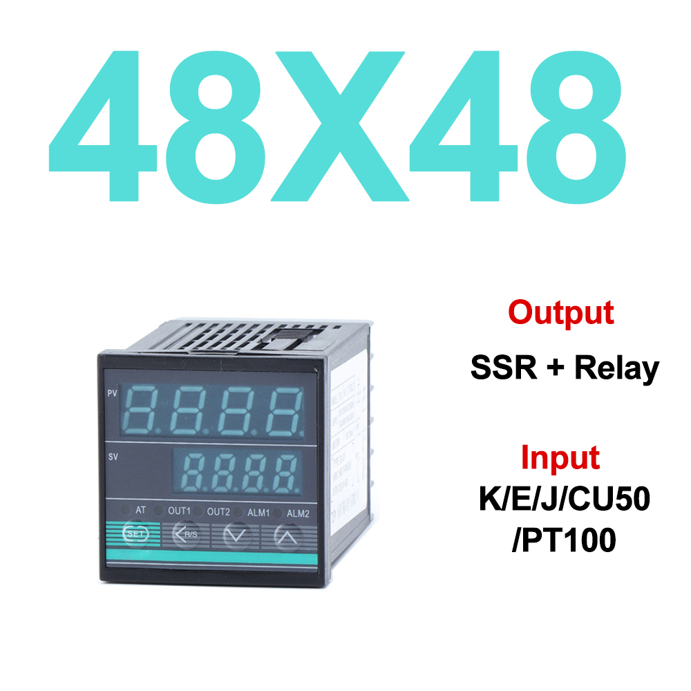 Controlador de temperatura PID inteligente Industrial, entrada K/E/J/CU50/PT100, SSR/relé de salida TC/RTD 48x48, 72x72, 96x96, 48x96: Oro