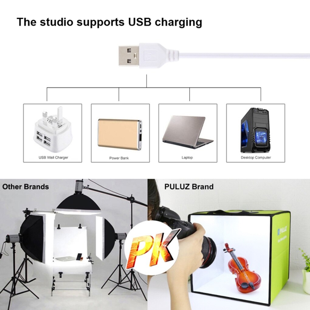 Tragbare Falten Leuchtkasten Fotografie Foto Studio Softbox LED Licht Box Mit 6 Farben Foto Hintergrund Kit Für DSLR Kamera