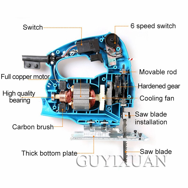 Portable Electric speed control jig saw portable woodworking saw outdoor wood cutting machine small light model making carved