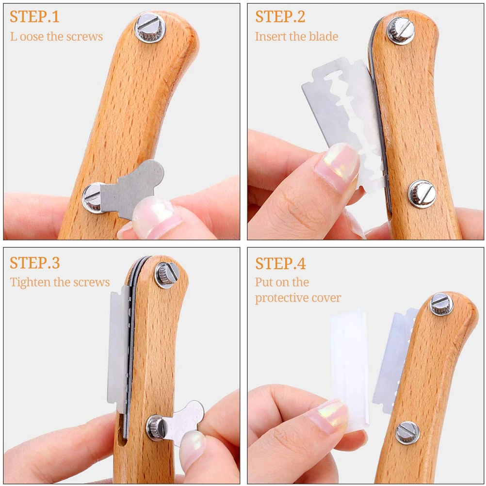 Brotermesser mit Holzgriff, Schneidmesser, Formmesser, Brotschneidemesser mit 5-Klingen, europäisches Brotschneiden