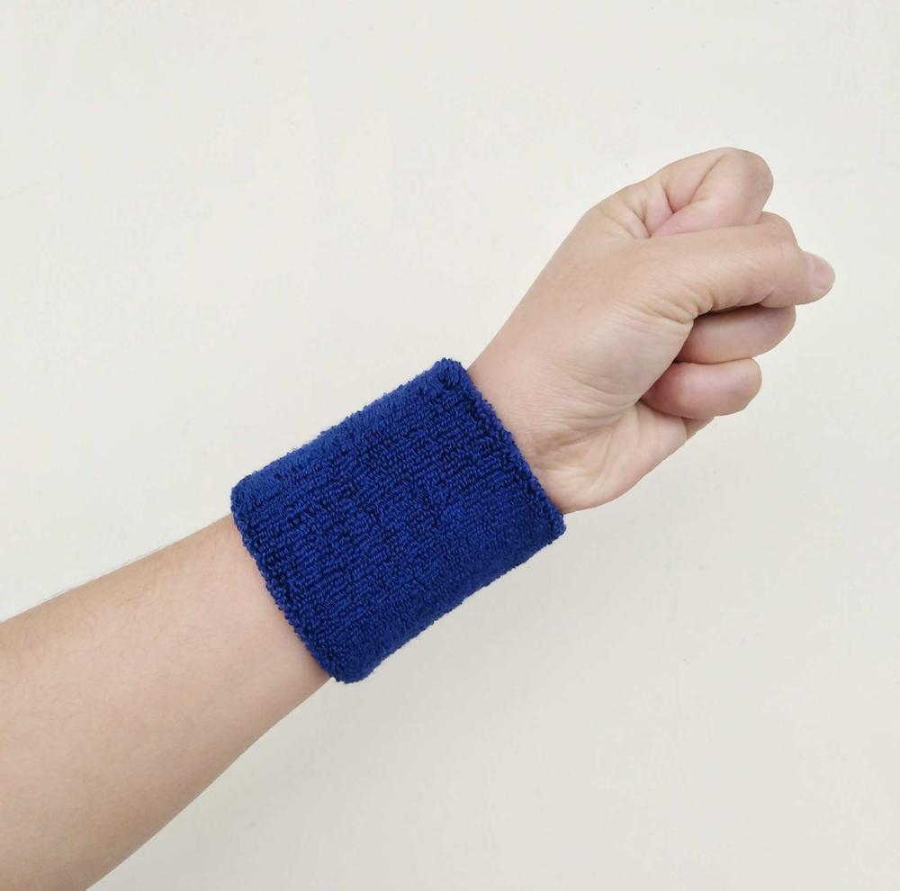 1pc Wristbands Sport Sweatband Hand Band Sweat Wrist Support Brace Wraps Guards For Gym Volleyball Basketball Teennis: Navy Blue / 80X100MM