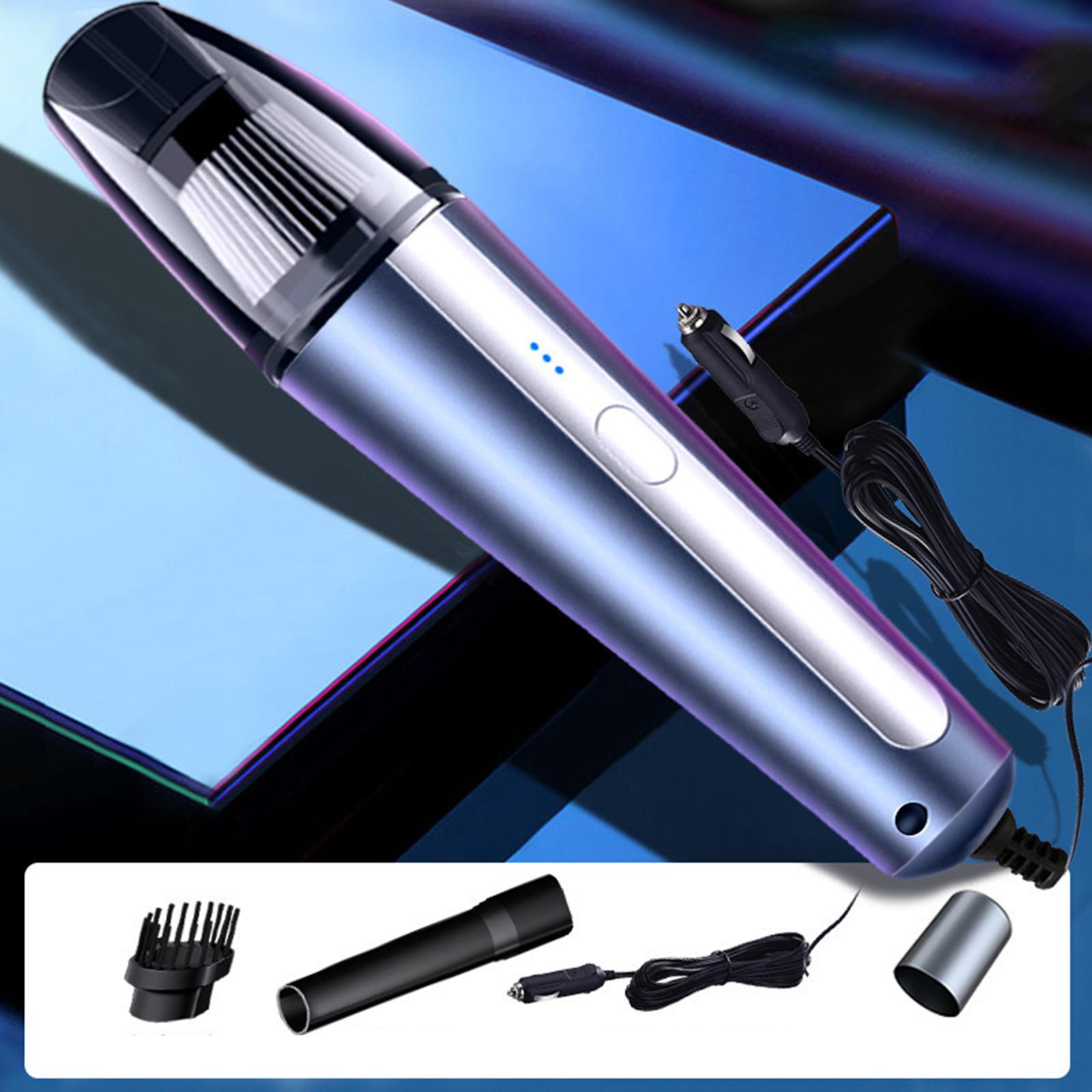 Handheld Cars Vacuum Cleaner Dry and Wet Use 6000PA 4000mAh 2 Nozzles Powerful Cyclone Suction Fits for Home Office Vehicle Part