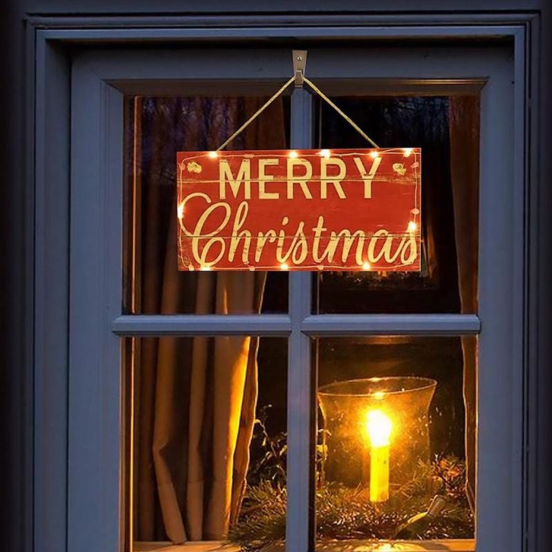 Lysende tre dør hengende skilt juletre ornament tre Gud jul skilt tre dør vegg hengende ornament bord