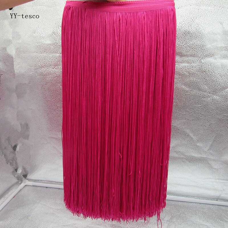 Yy-tesco 1 metrów 100 CM długi koronki Fringe wykończenia poliester Tassel Fringe przycinanie Latin sukienka etap ubrania akcesoria taśma koronkowa: Rose