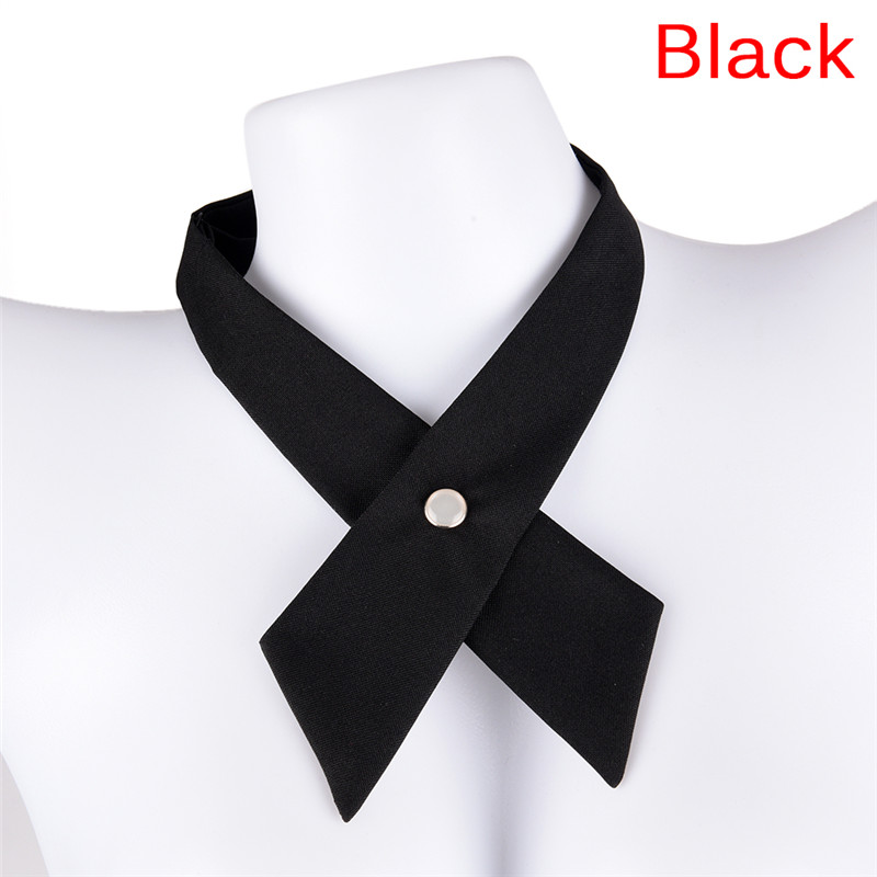 Women Cross Bow Ties Women's Bow Tie Female Girl Student Hotel Clerk Waitress Neck Wear Silk Ties 1 Pcs