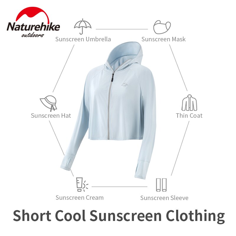 Naturehike-Sudadera con capucha de nailon para hombre y mujer, ropa Anti-UV con salida de pelo, resistente al viento, protector solar
