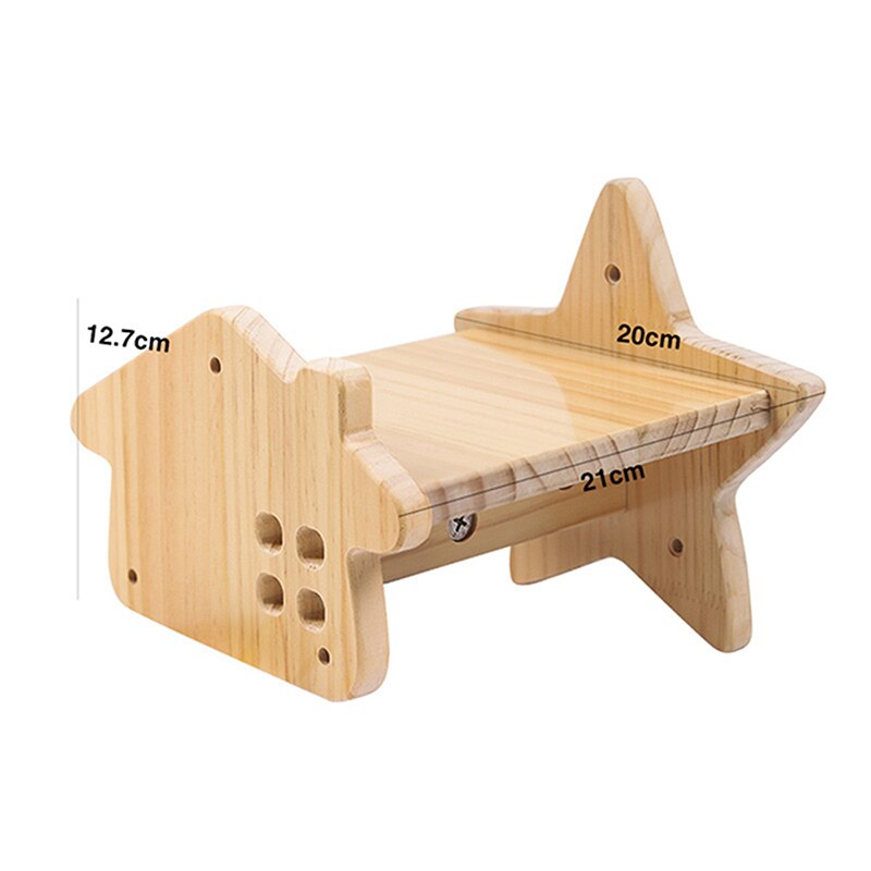 Wall Mounted Cat Climbing Frame DIY Pine Solid Wood Cat Hanging Bed Jumping Platform Cat Scratching Climbing Post Pet Furniture: D