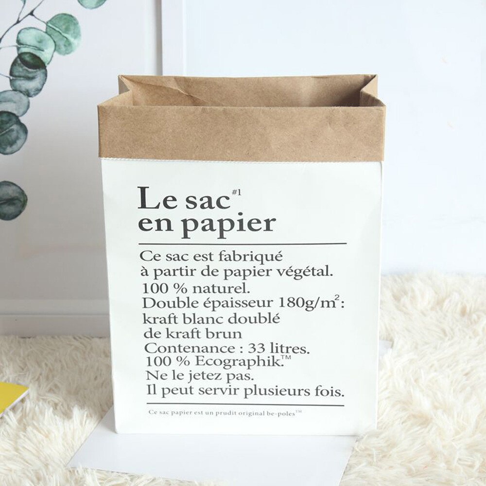 Brown Paper Lunch Bag Reusable Lunch Box Durable Insulated Thermal Kraft Paper Bag Covered A4: C