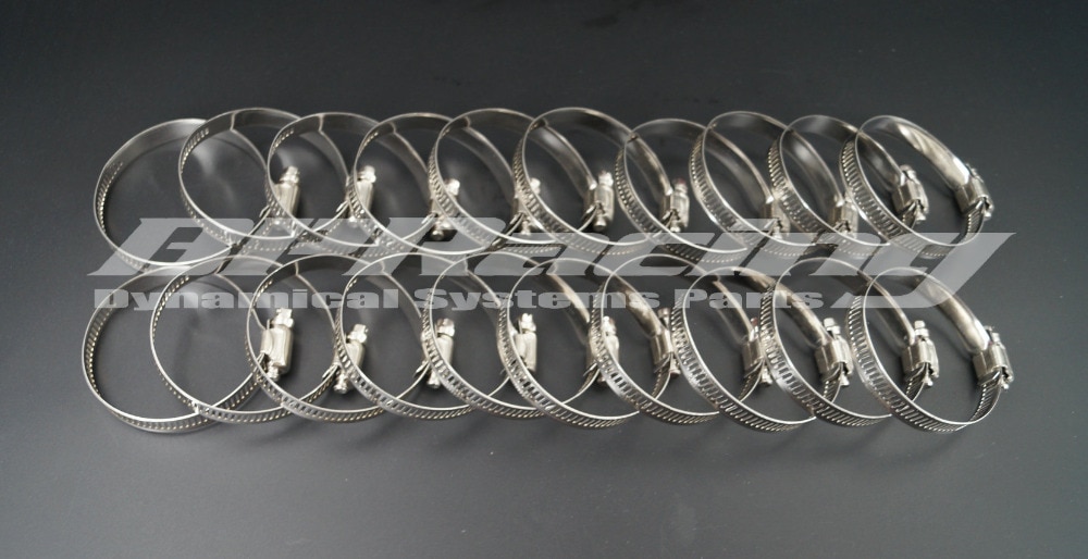 20 Pcs x 2.5" (64 mm)/ Clamping Range 40 mm to 64 mm Stainless Steel Clamps