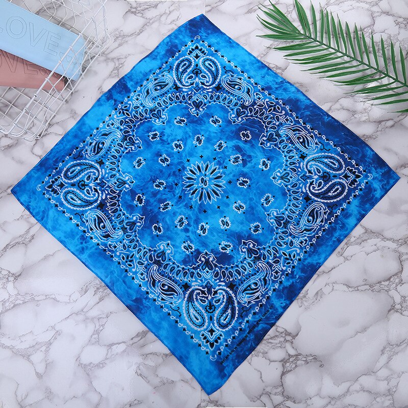 55*55cm Gradienten binden-Färben Ethnischen Bandana Taschentuch Blumen- drucken Baumwolle Quadrat Schal Stirnband Hüfte-hüpfen Armbinde Kopf wickeln: 1