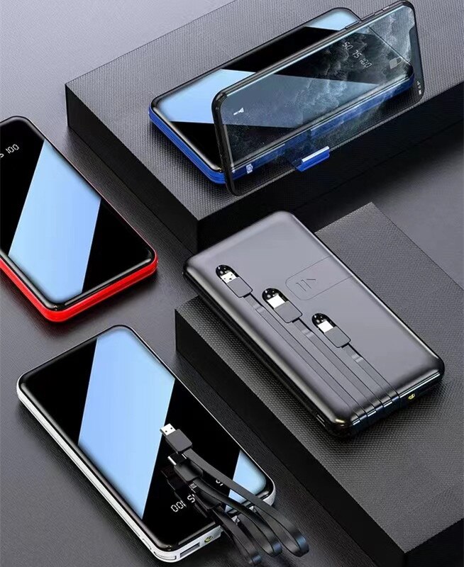 Mobile powerbank 50000 mah, vollbild , 3 usb-anschlüsse, tragbar, für notfälle im freien, schnellladefunktion, externer akku für samsung, xiaomi und iphone