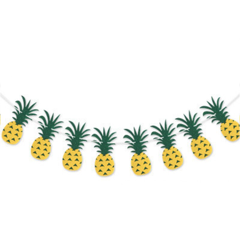 Hawaiian Tropical Party Decorations Pull Flower Bunting Pineapple Flamingo Happy Birthday Party Decor Banner Hawaii Pull Flag