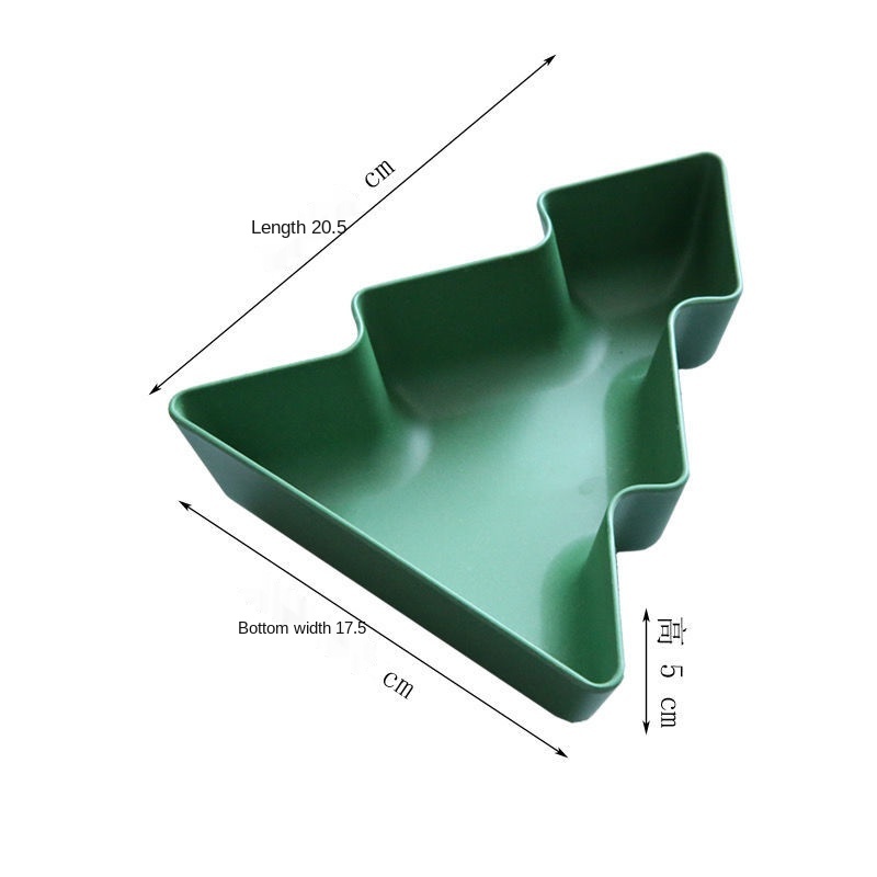 Christmas Tree Shape Fruit Plate Salad Plate Nordic Cute Candy Plate Melamine Plates Dinner Dessert Plate Dish Set: Default Title