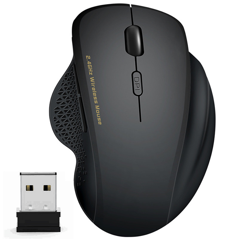Trådløs mus ergonomisk computermus pc optisk mus med usb-modtager 6 knapper 2.4 ghz trådløse mus 1600 dpi til bærbar computer