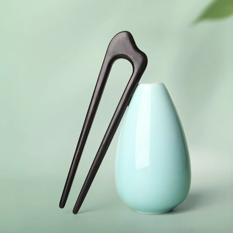 Palillos chinos simples para el cabello, horquillas de madera en forma de U para el cabello para mujer, accesorios para hacer moños, tocados de Retro: Chapado en platino