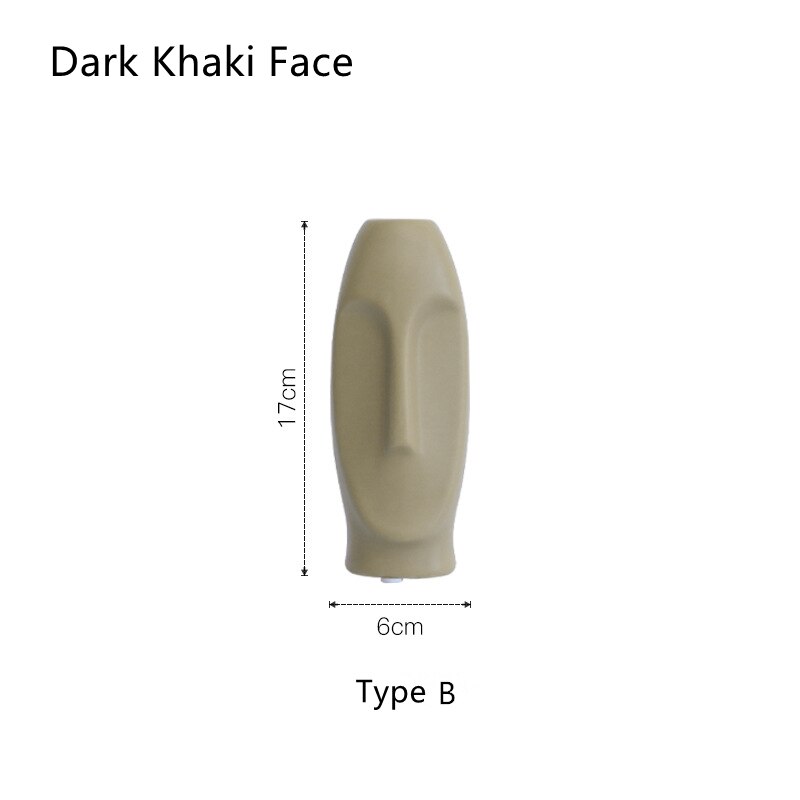 Cutelife Weiß Keramik Keramik Menschliches Gesicht Vase nordisch Dekoration Heimat Kopf Wohnzimmer Vase Moderne Blume Pflanze Tisch Große Vase: B