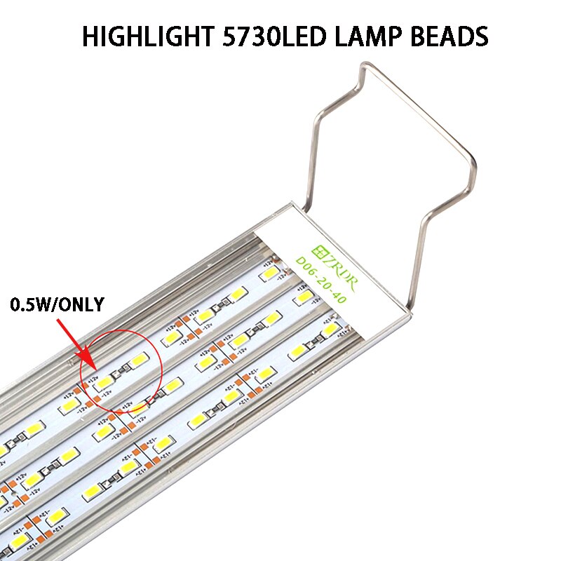 Aquarium LED licht Aluminium legierung Ultra-dünne beleuchtung landschaftsbau licht 18-75CM versenkbare halterung anlage LED licht AC100-240v