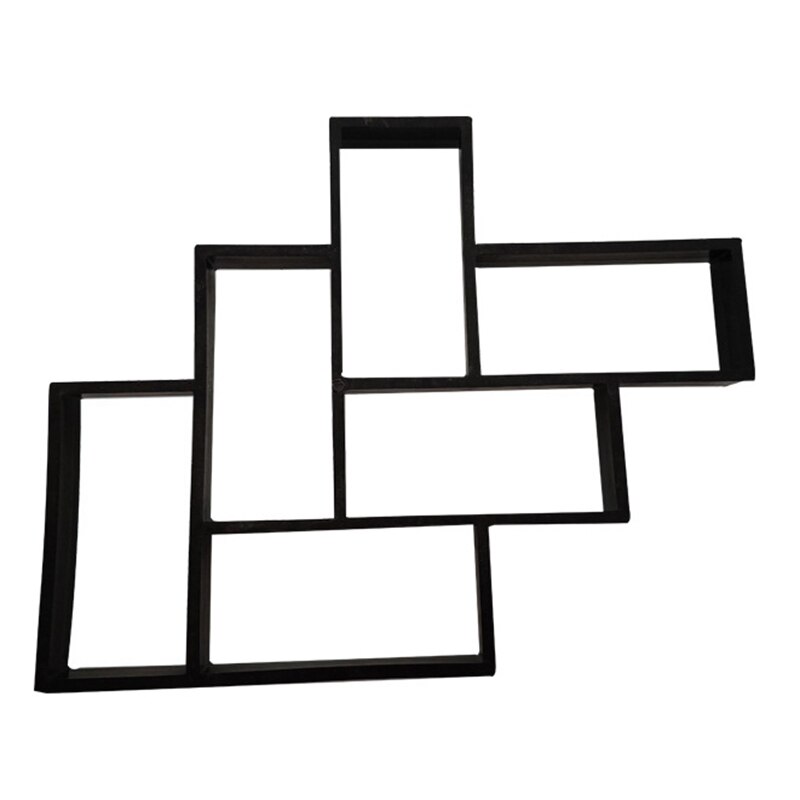 DIY L-Shaped Rectangular Walk Maker Mold Reusable Concrete Molding Yard Patio Lawn Garden Walkway Pavement Paving Molds: Default Title