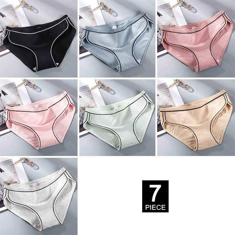 7 pcs/lot women cotton panties comfort underwear sexy underpants set briefs for women knickers lingerie Intimates: XL