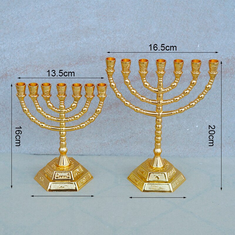 Bougeoirs du christ Menorah à 7 branches, support de lampe doré, temple saint, prière musulmane, chandelier, articles religieux, maison