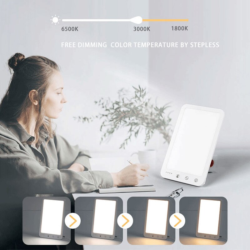 Latest EU/US/UK Sad Lamp Phototherapy Bionic Solar Light Touch Therapy Light Lamp Depression Anti-fatigue Lamp