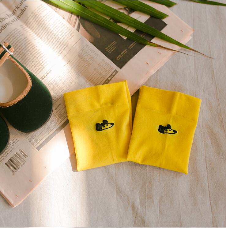 Estate bambini 3-8 anni animale velluto ultra-sottile ginocchio calzini del tubo rosso giallo blu verde colore della caramella calzini per bambini per bambini: YELLOW / 3 to 5 year